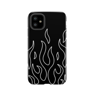 Aesthetic Neon Flames Black And White Tough Phone Case