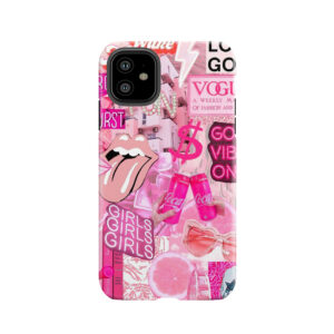 Aesthetic Pink Collage Tough Phone Case