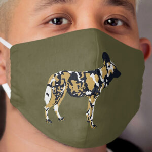 African Painted Dog Portrait Cloth Face Mask