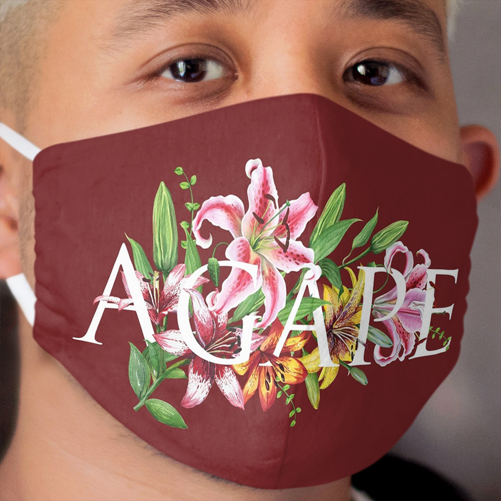 AGAPE (MAROON FLORAL) Cloth Face Mask