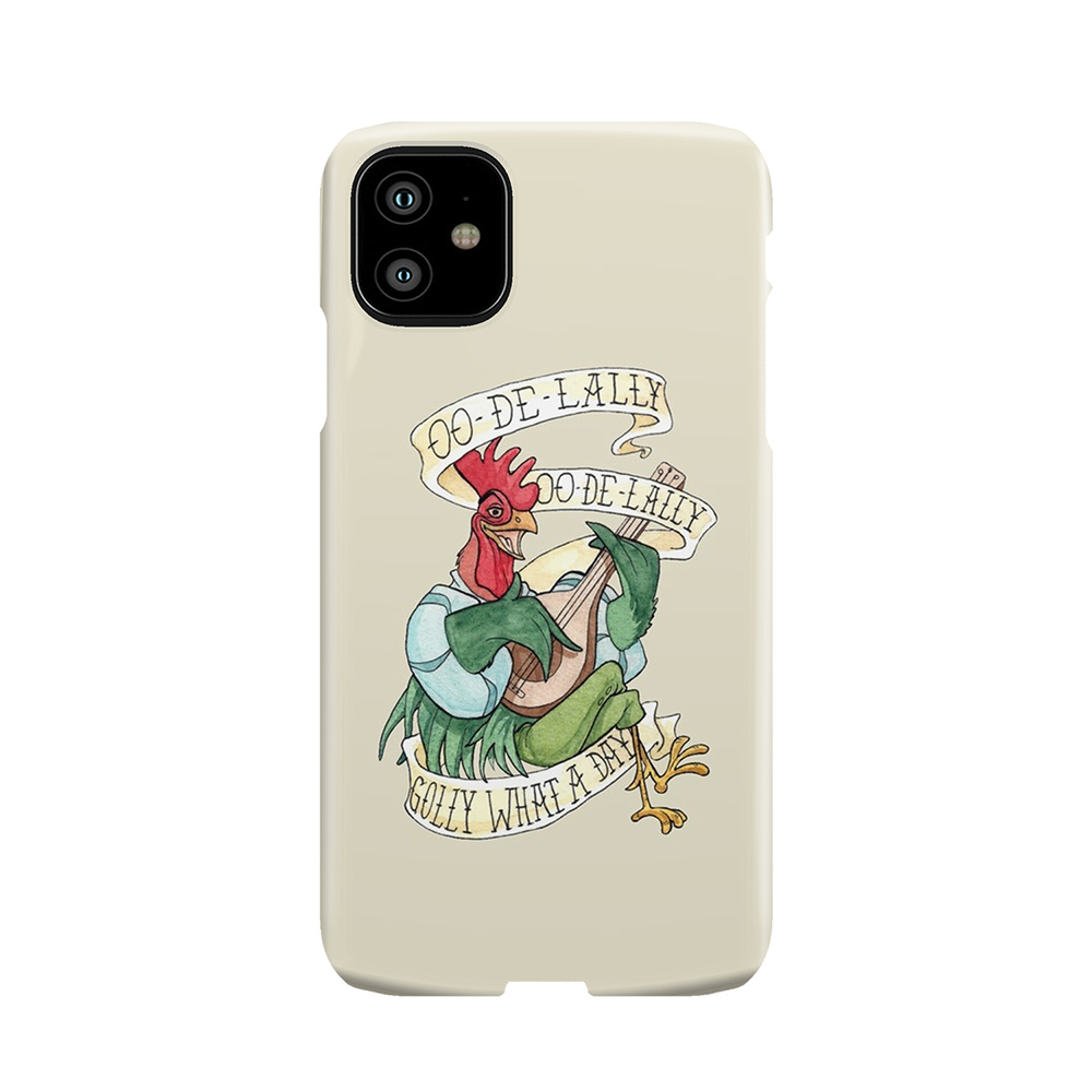 Alan-A-Dale Rooster : Oo-De-Lally Golly What A Day Tattoo Watercolor Painting Robin Hood Phone Case