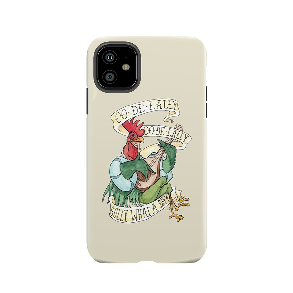 Alan-A-Dale Rooster : Oo-De-Lally Golly What A Day Tattoo Watercolor Painting Robin Hood Tough Phone Case