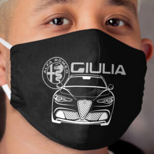 Alfa Giulia-White/Grey/Black Cloth Face Mask