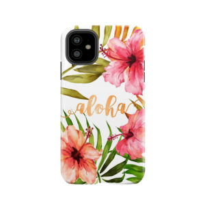 Aloha Tropical Hawaiian Floral Watercolor Tough Phone Case