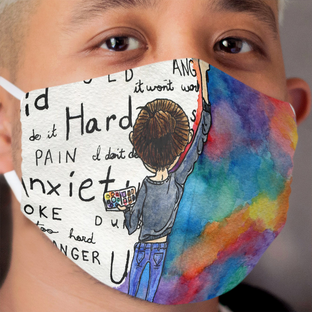 Always Keep Fighting Watercolor Painting (2015) REVAMP Cloth Face Mask