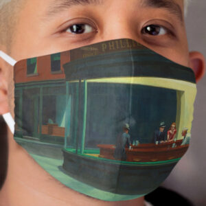 AMERICAN ARTIST. Edward Hopper, Nighthawks, 1942. Cloth Face Mask