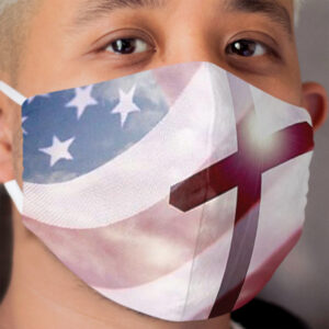 American flag Christian cross Cloth Face Mask