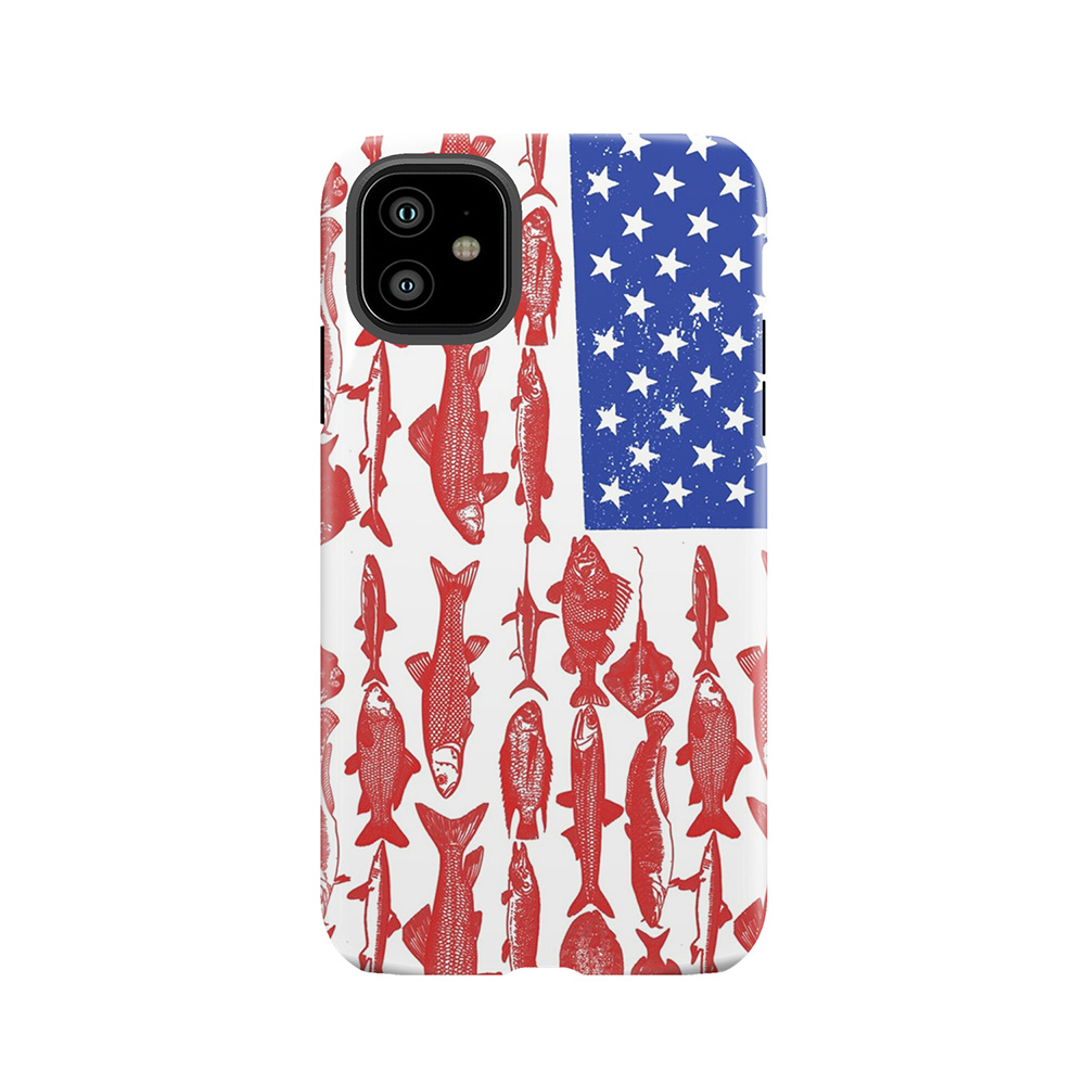 American Flag Fishing Design Tough Phone Case