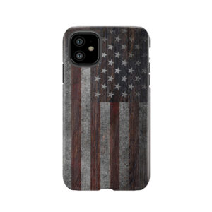 American Flag On Weathered Wood Tough Phone Case