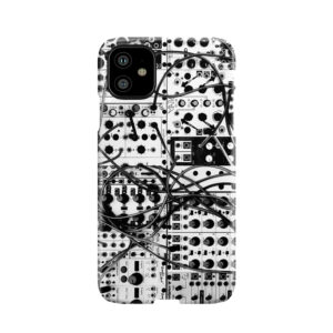 Analog Synthesizer Modular System - Black And White Illustration Phone Case