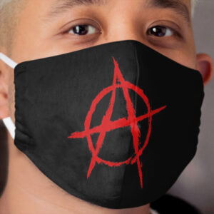 Anarchy symbol in red Cloth Face Mask