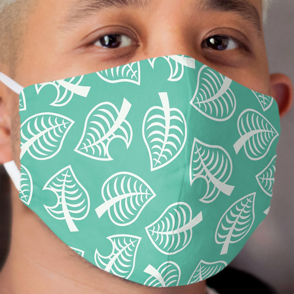 Animal Crossing New Horizon Inspired Leaf Pattern Cloth Face Mask