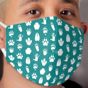 Animal tracks - white Cloth Face Mask