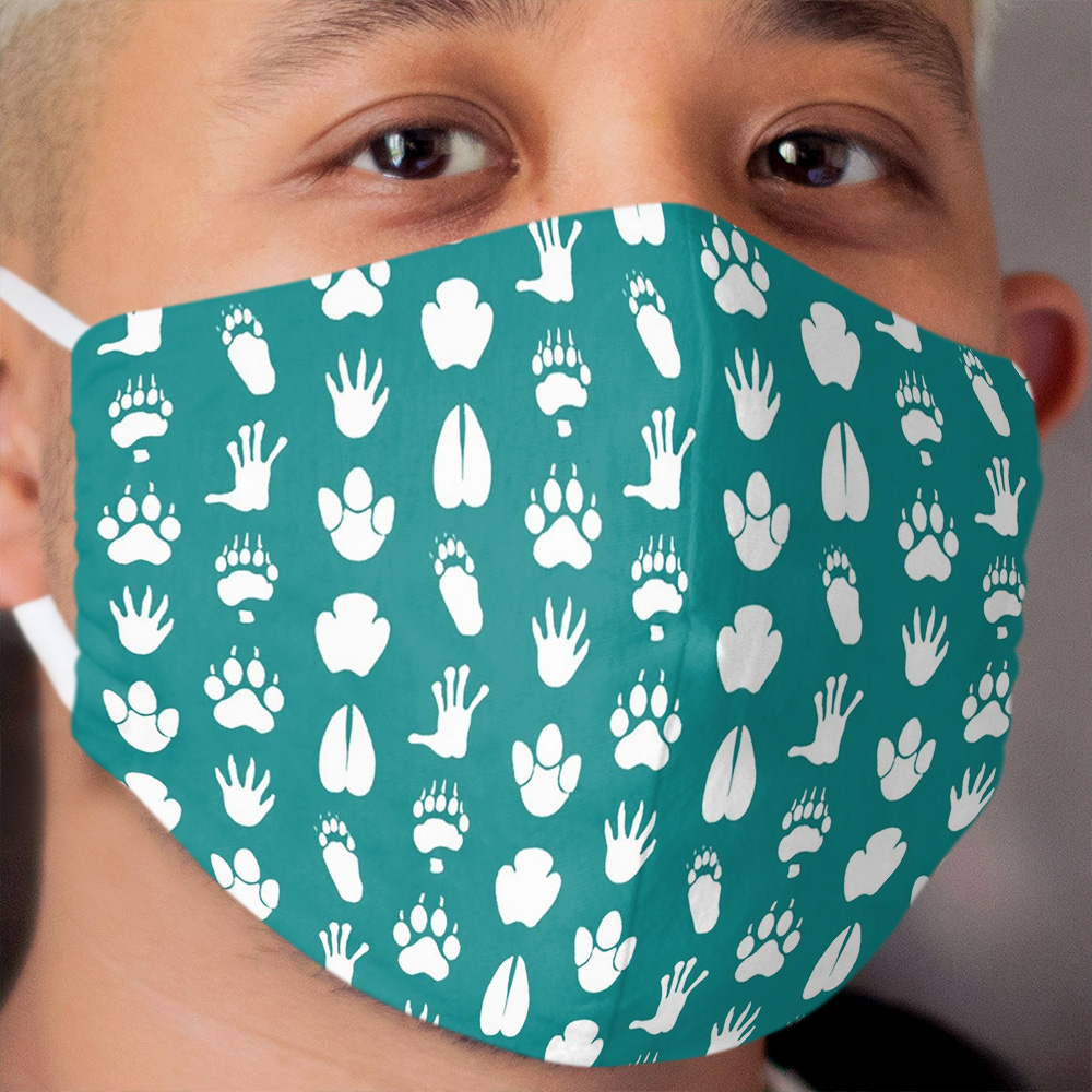 Animal tracks - white Cloth Face Mask