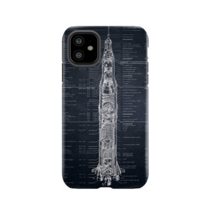 Apollo Saturn V Blueprint In High Resolution (Black) Tough Phone Case
