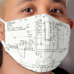 Architect's Blueprint - Architecture Pattern Cloth Face Mask