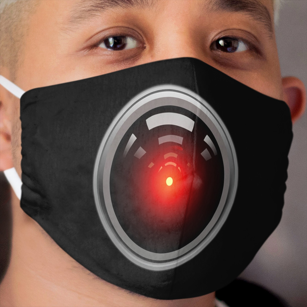 Artificial Intelligence. HAL 9000. AI. Computer Eye. Cloth Face Mask