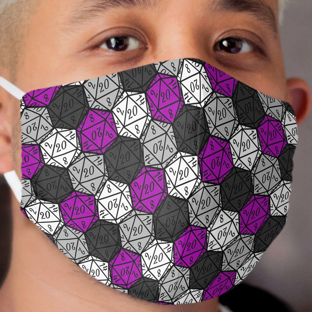 Asexual Pride Dice Pattern Cloth Face Mask
