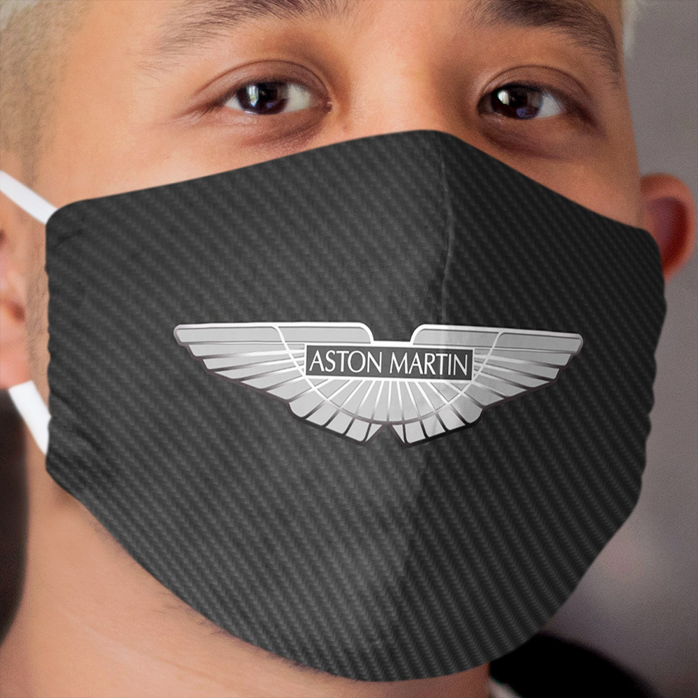 Aston Martin logo on carbon background Cloth Face Mask