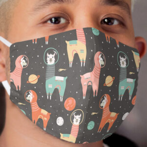 Astronaut Llamas in Space Cloth Face Mask