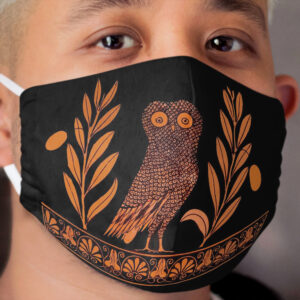 Attic Red-Figure Kalpis Owl Athena Olive Cloth Face Mask