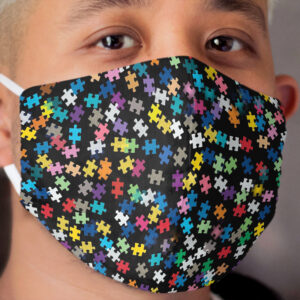 Autism Awareness Puzzle Pattern Cloth Face Mask