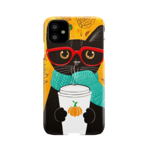 Autumn Pumpkin Coffee Cat Phone Case