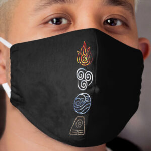 Avatar The Last Airbender Legend of Korra Elements Fire Air Water Earth Cycle Cloth Face Mask