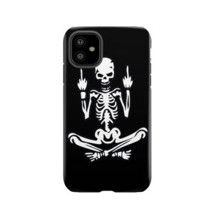 Awesome Middle Finger Skull Tough Phone Case