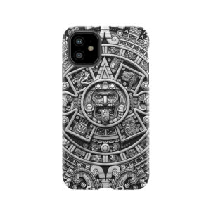Aztec Calendar Sun Stone - Greyscale Tough Phone Case