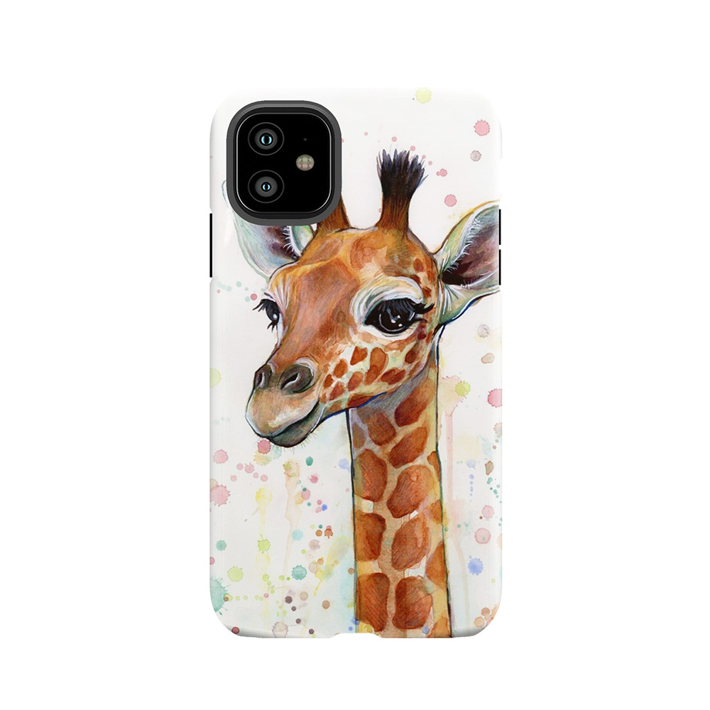 Baby Giraffe Watercolor Painting, Nursery Art Tough Phone Case
