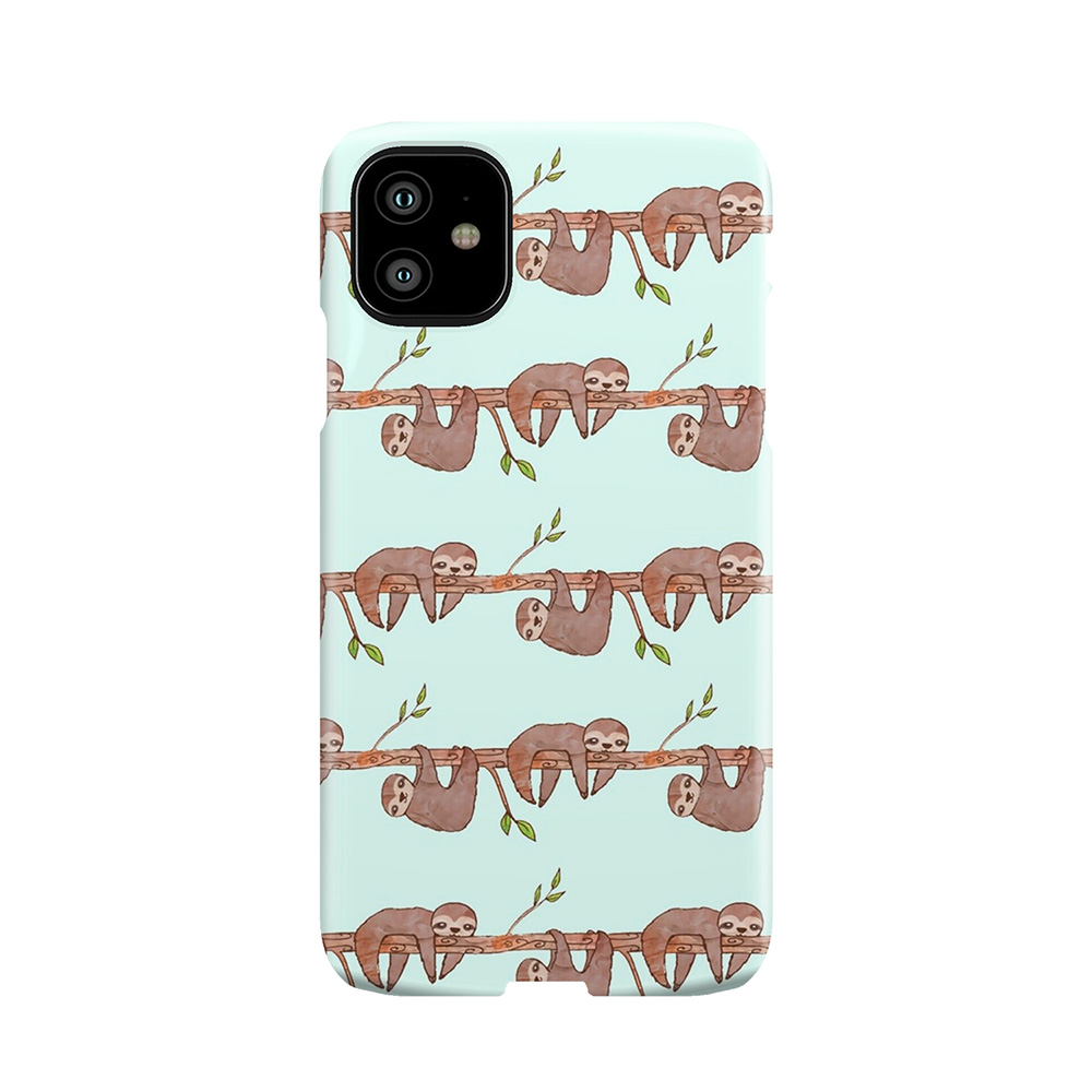 Baby Sloths Hanging On Tree Pattern Phone Case