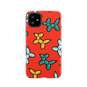Balloon Animal Dogs Pattern In Red Tough Phone Case