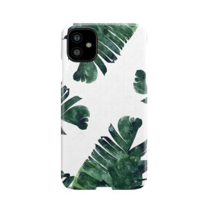 Banana Leaves Watercolor Painting, Tropical Botanical Jungle Nature Minimal Vibrant Modern Bohemian Illustration Phone Case