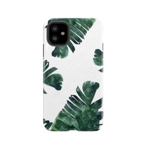 Banana Leaves Watercolor Painting, Tropical Botanical Jungle Nature Minimal Vibrant Modern Bohemian Illustration Tough Phone Case