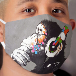 Banksy - Monkey with Headphones Cloth Face Mask
