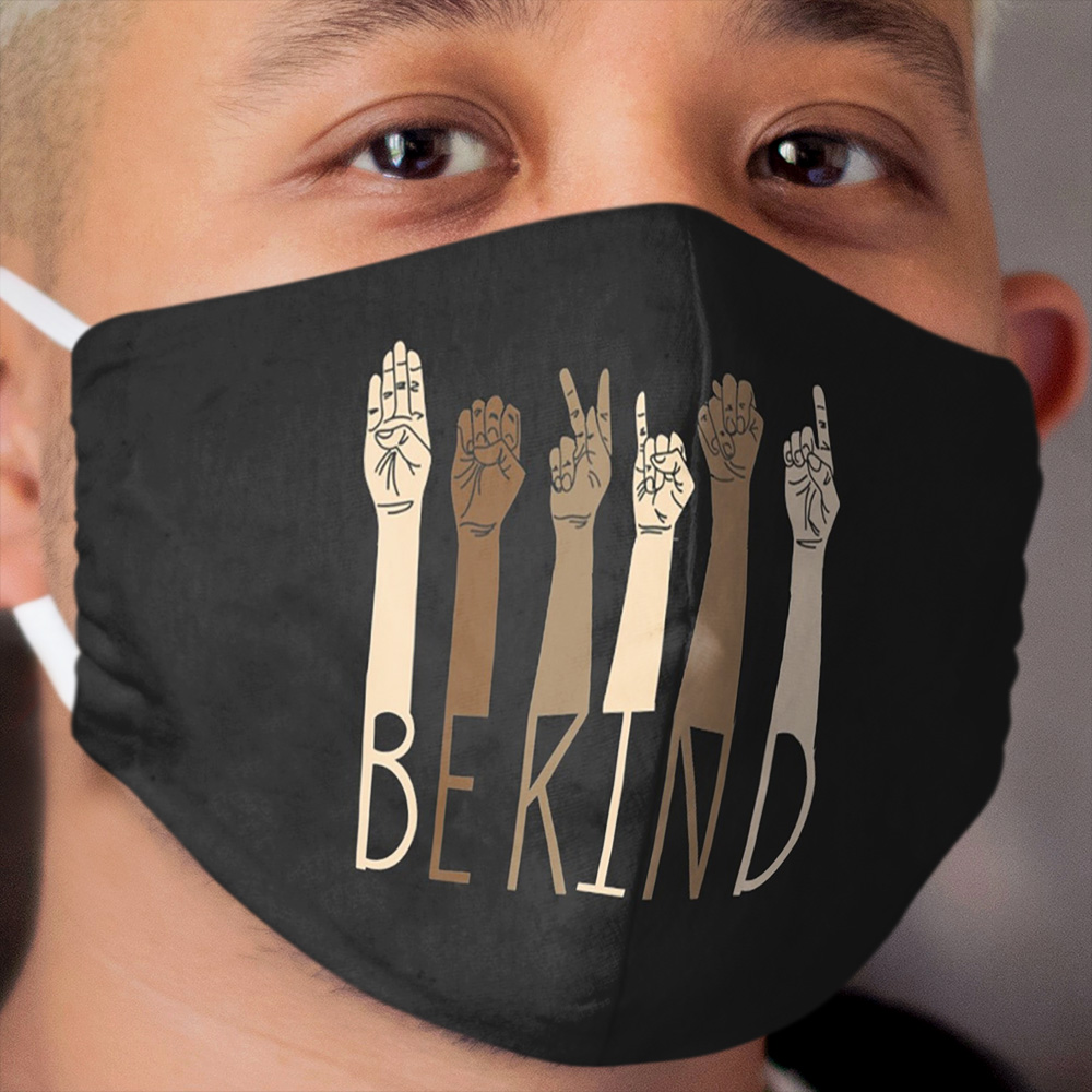 Be Kind Sign Language Hand Talking Teachers Interpreter ASL Cloth Face Mask