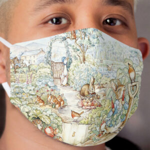 Beatrix Potter Storybook Characters in Garden Cloth Face Mask