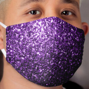 Beautiful Dark Purple glitter sparkles Cloth Face Mask