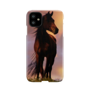 Beautiful Silhouetted Horse In Colorful Sundown Phone Case