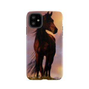 Beautiful Silhouetted Horse In Colorful Sundown Tough Phone Case