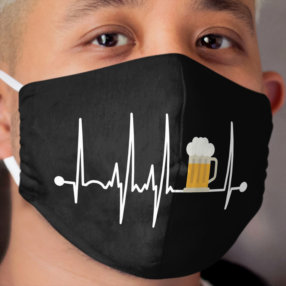 Beer Heartbeat Cloth Face Mask