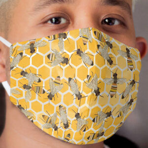 Bees on Honeycomb Cloth Face Mask