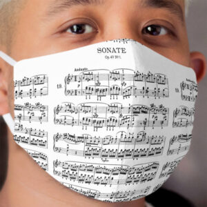 Beethoven sheet music Sonate Op 49 No. 1 Cloth Face Mask