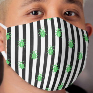 Beetlejuice Stripes and Bugs Cloth Face Mask