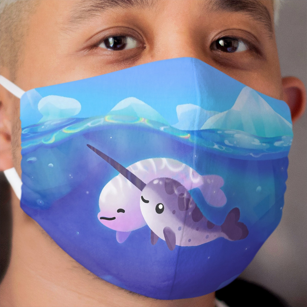 Beluga and Narwhal Cloth Face Mask