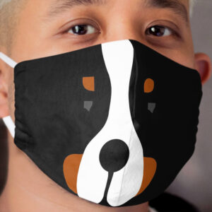 Bernese Mountain Dog Face Silhouette Cloth Face Mask
