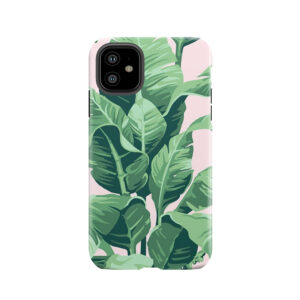 Beverly Hills Palm Leaf Banana Print Pink Tough Phone Case