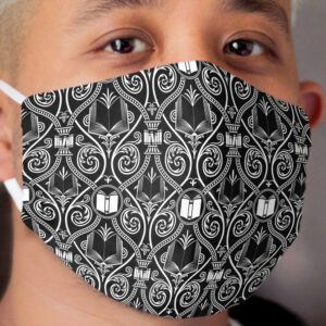 Bibliophile Damask (B&W) Cloth Face Mask