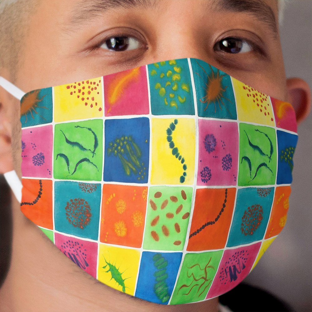 Big Bright Bacteria Cloth Face Mask